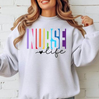 Retro Rainbow Nurse Life