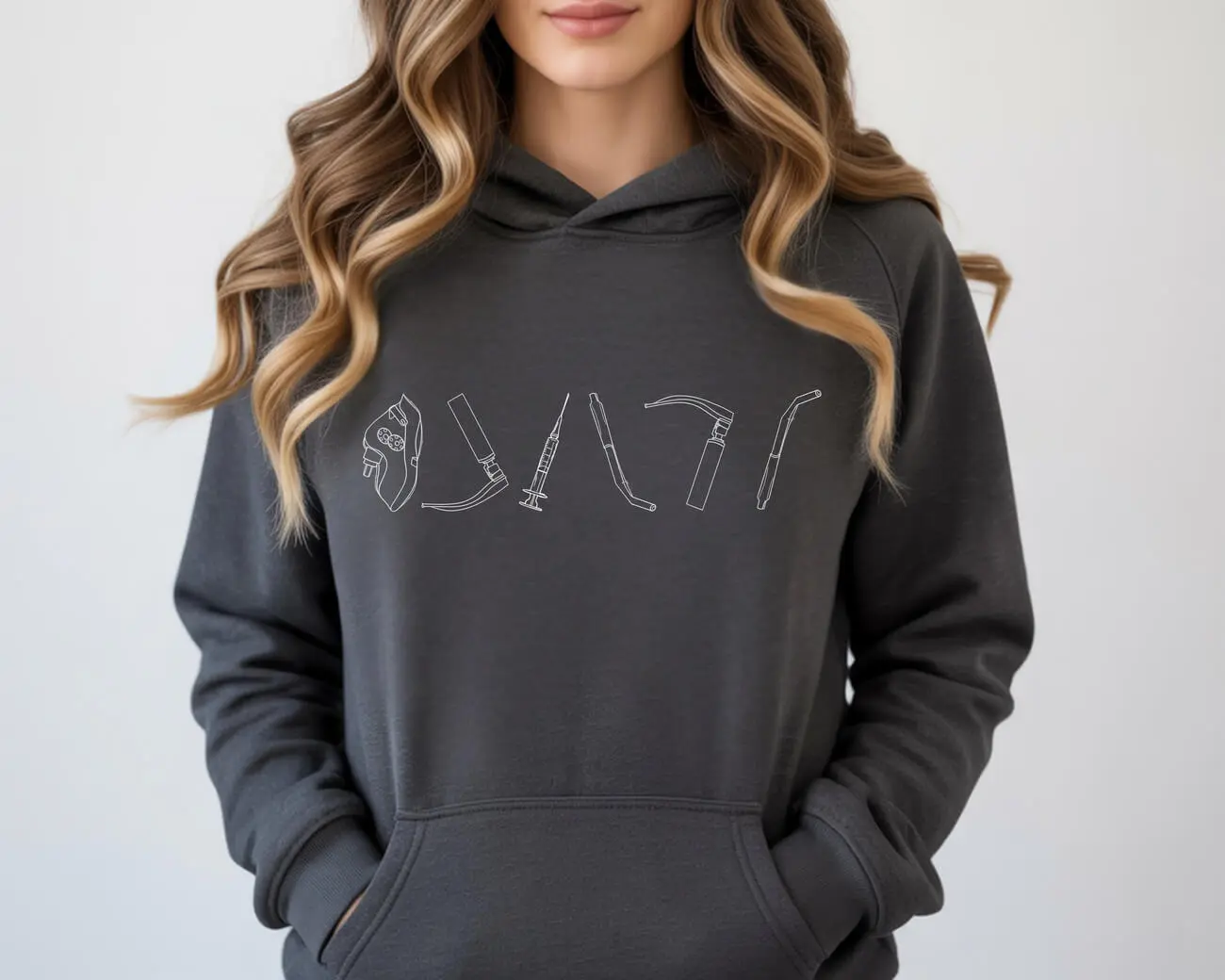 Line Art Anesthesia Department Hoodie - Image 2