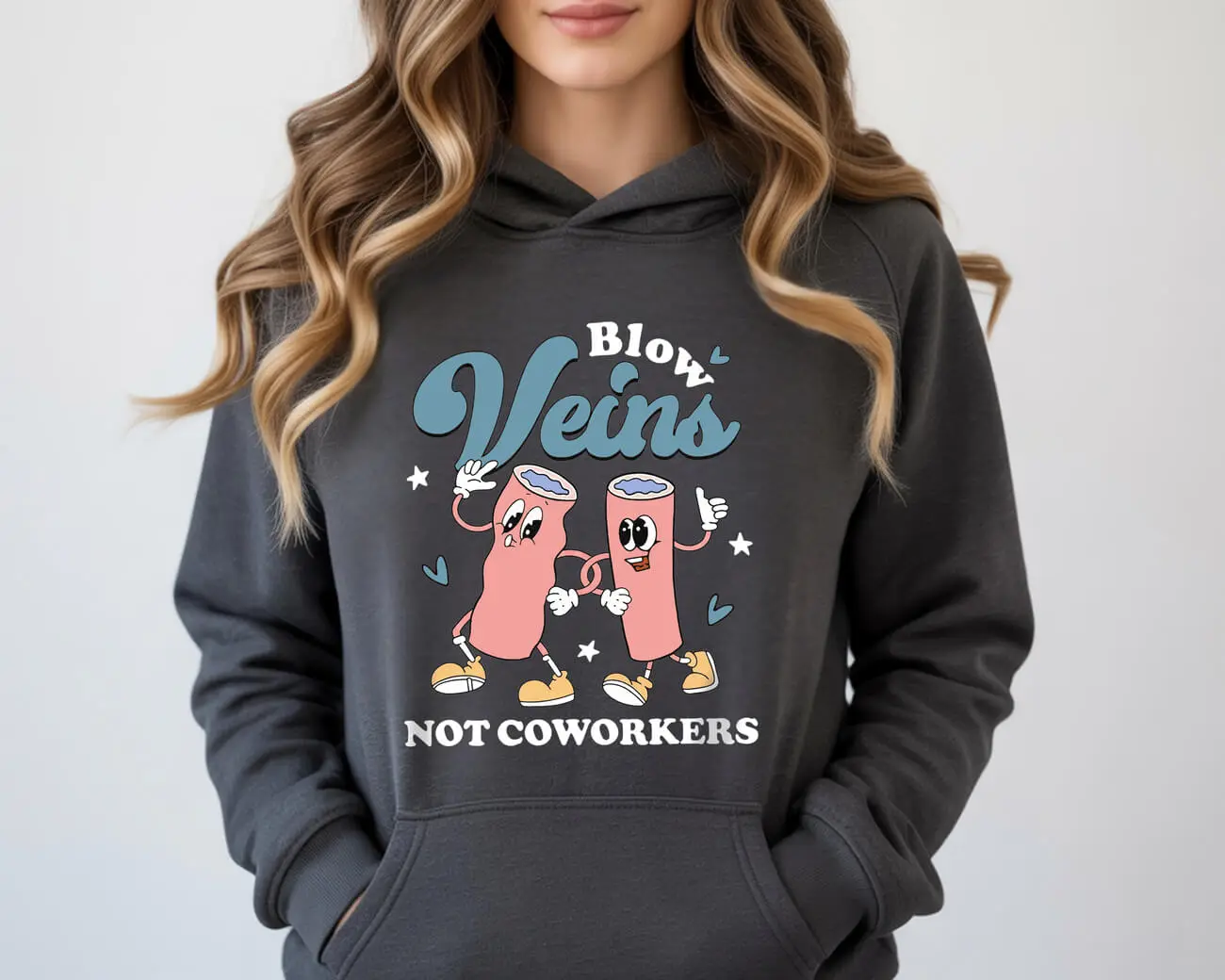 Blow Veins Not Coworkers Hoodie - Image 2