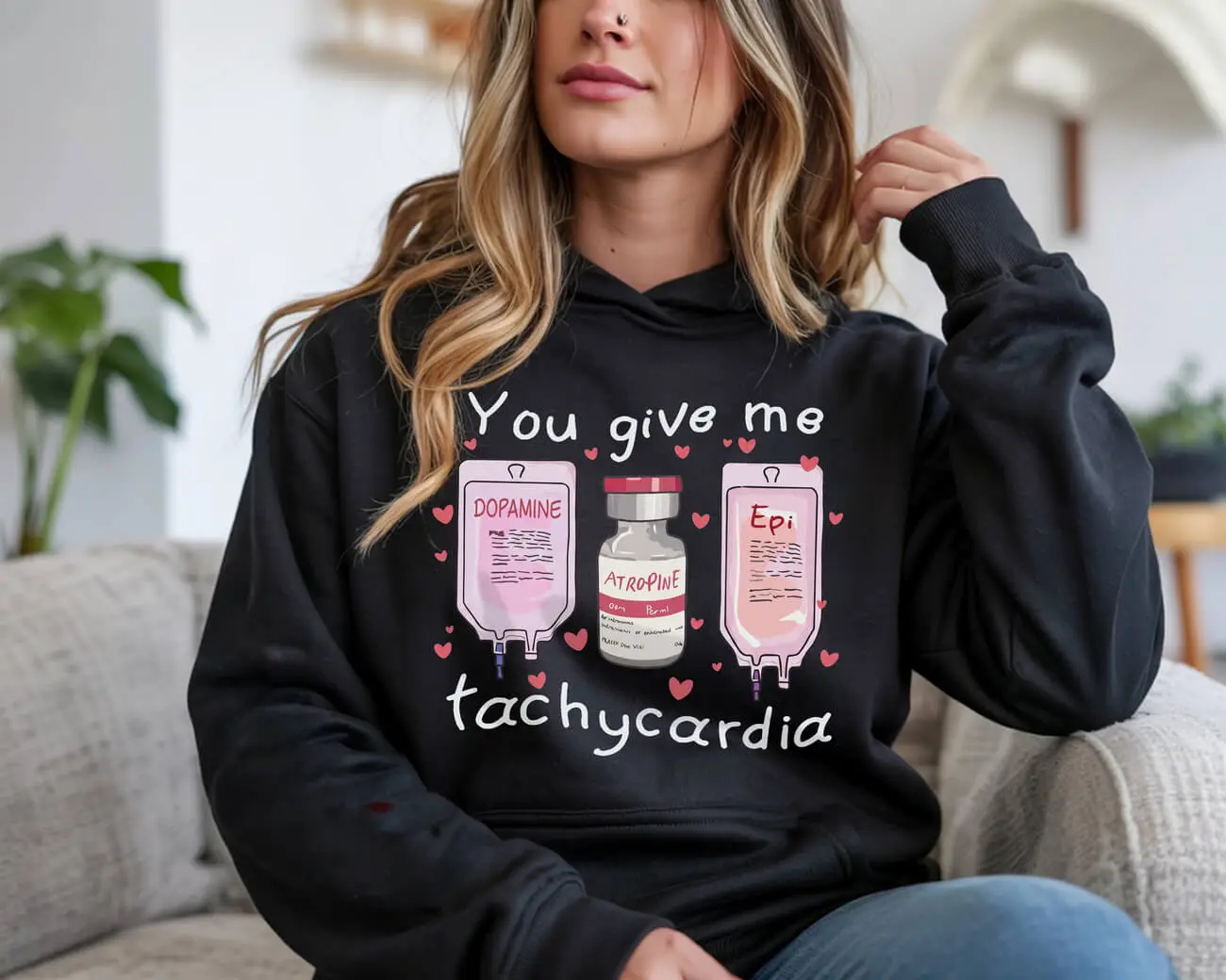 You Give Me Tachycardia Valentines Hoodie - Image 3