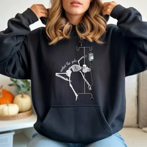 SKELETON WORKIN’ THE POLE HOODIE