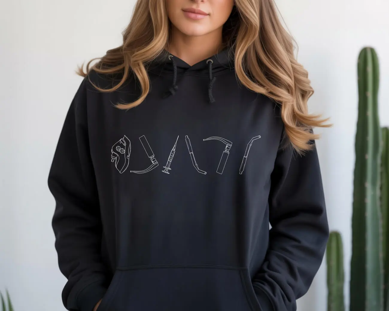 Line Art Anesthesia Department Hoodie - Image 3