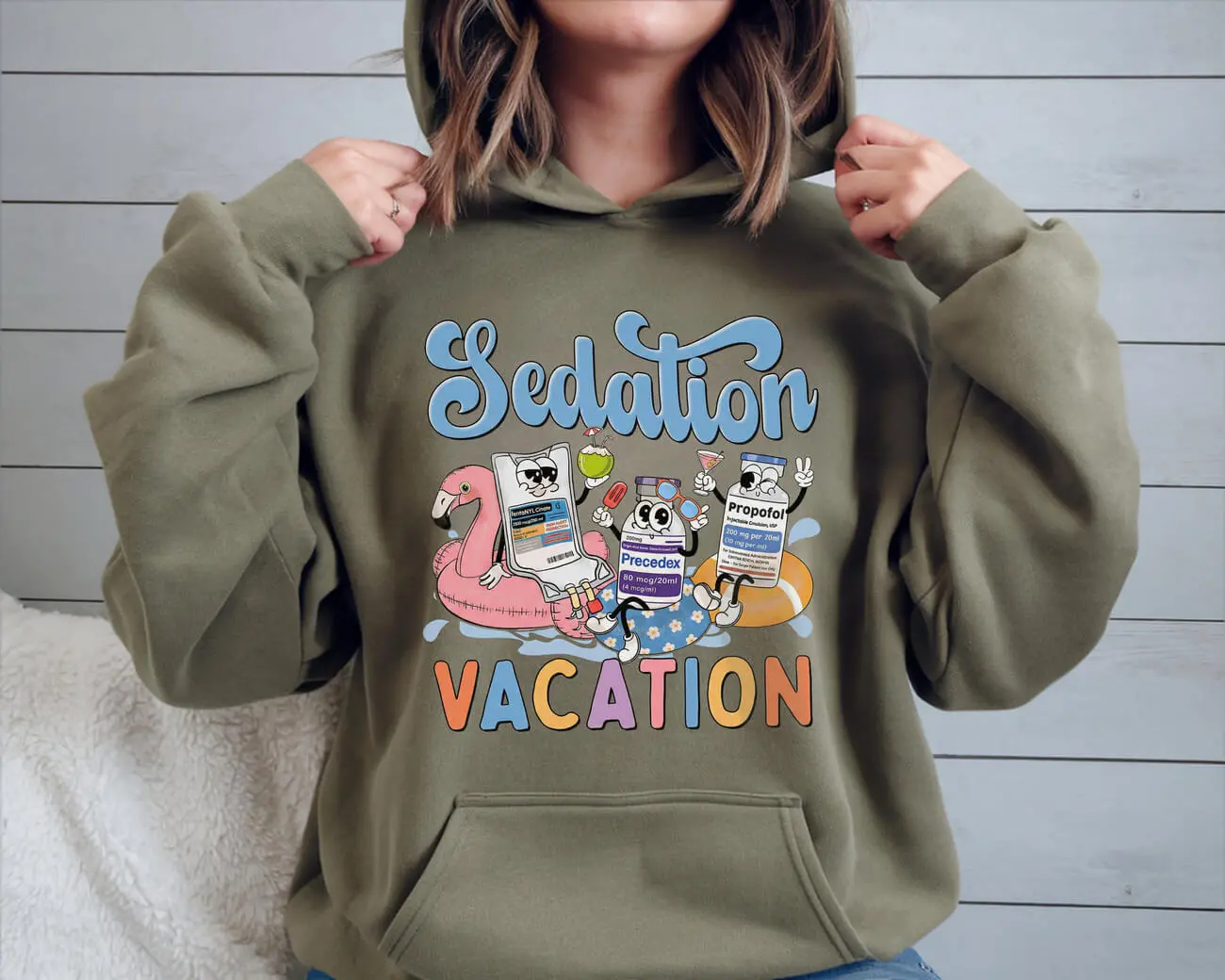 Sedation Vacation Pool Party Icu Hoodie - Image 3