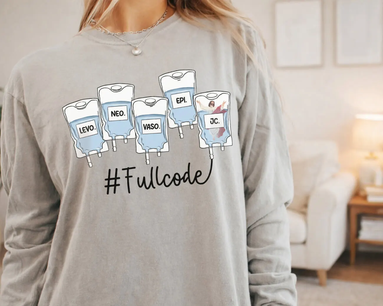 Icu Nurse #Full Code Jc Fifth Pressor Lightweight Sweatshirt