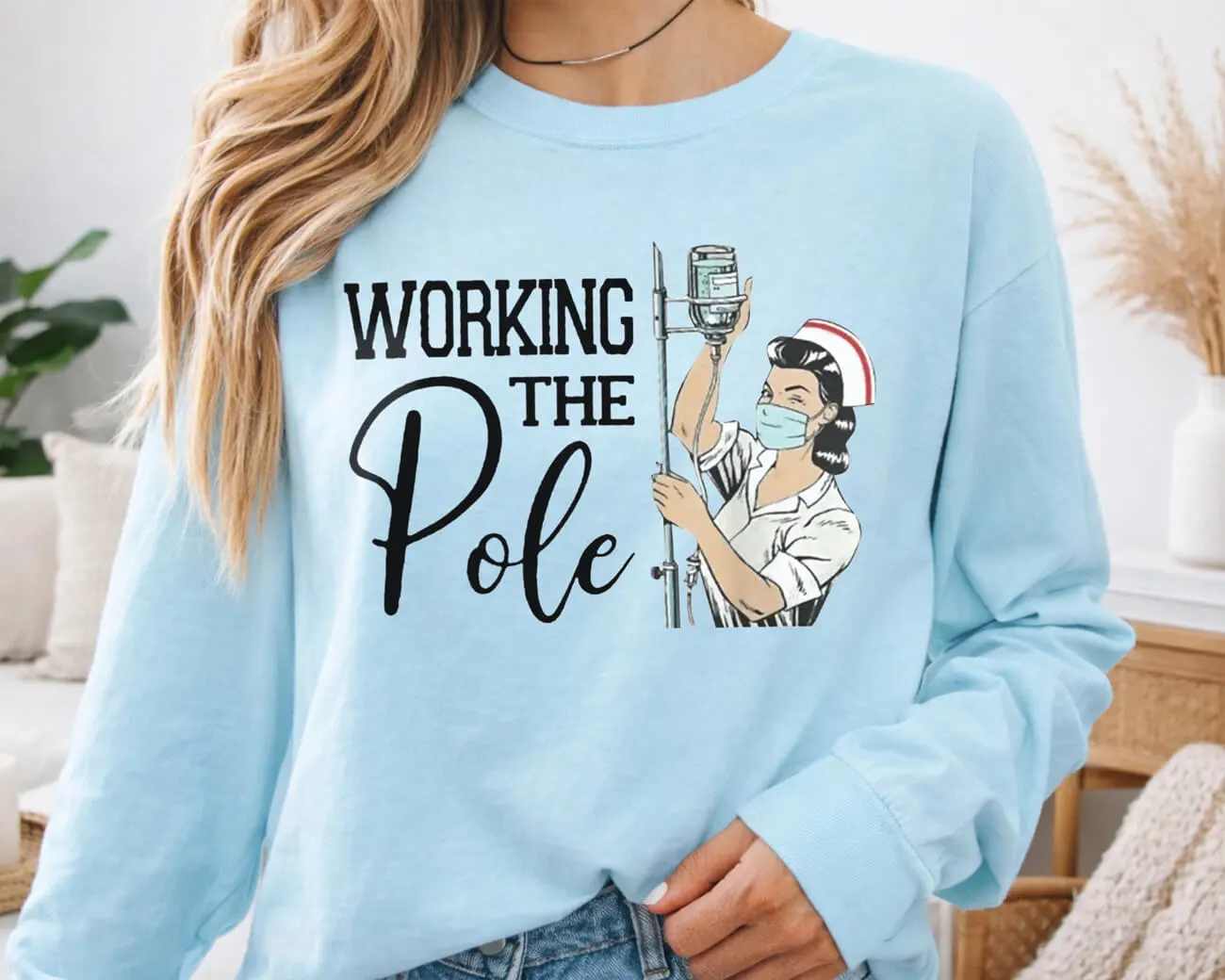 Working The Pole Lightweight Sweatshirt - Image 2