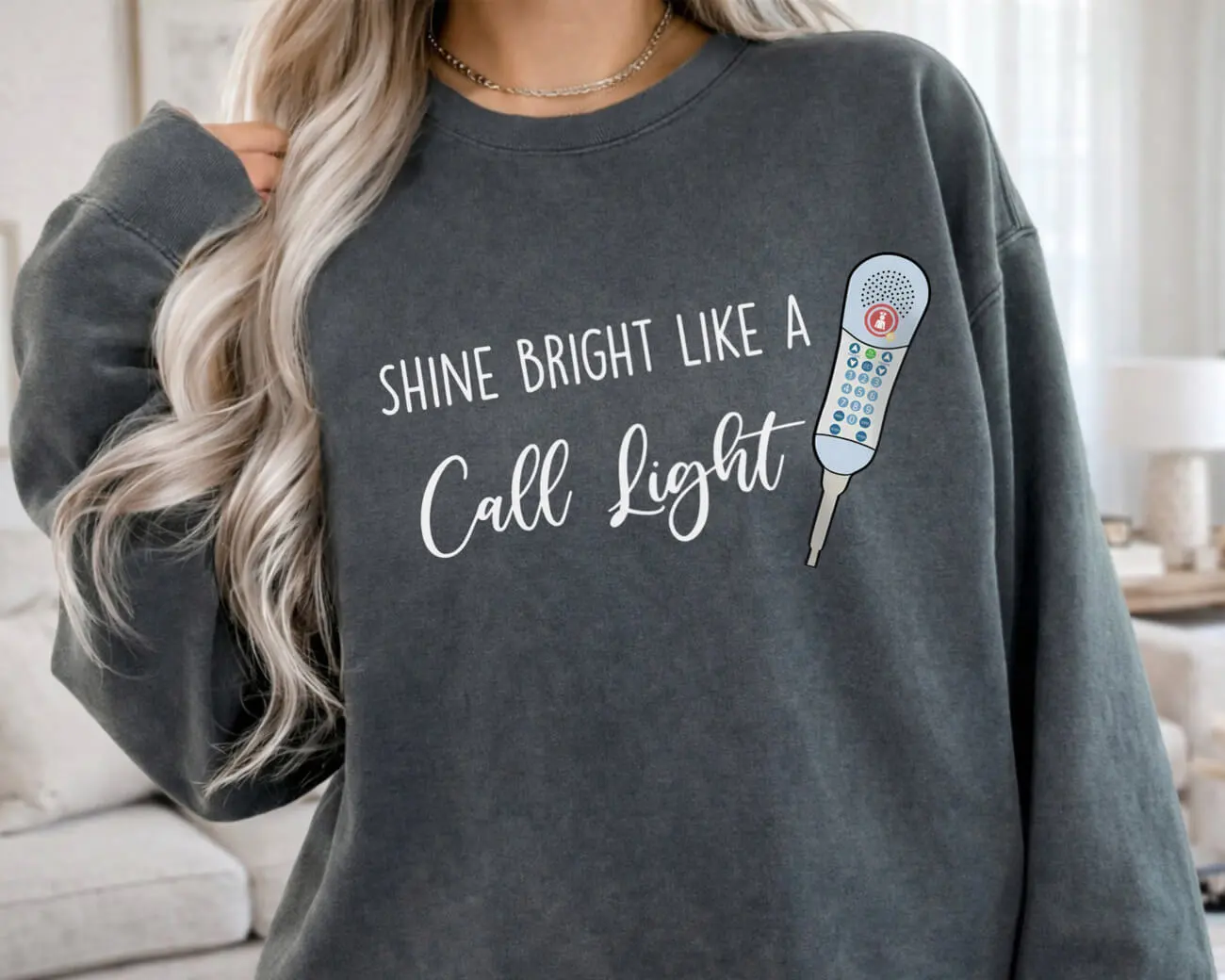 Shine Bright Like A Call Light Lightweight Sweatshirt - Image 3