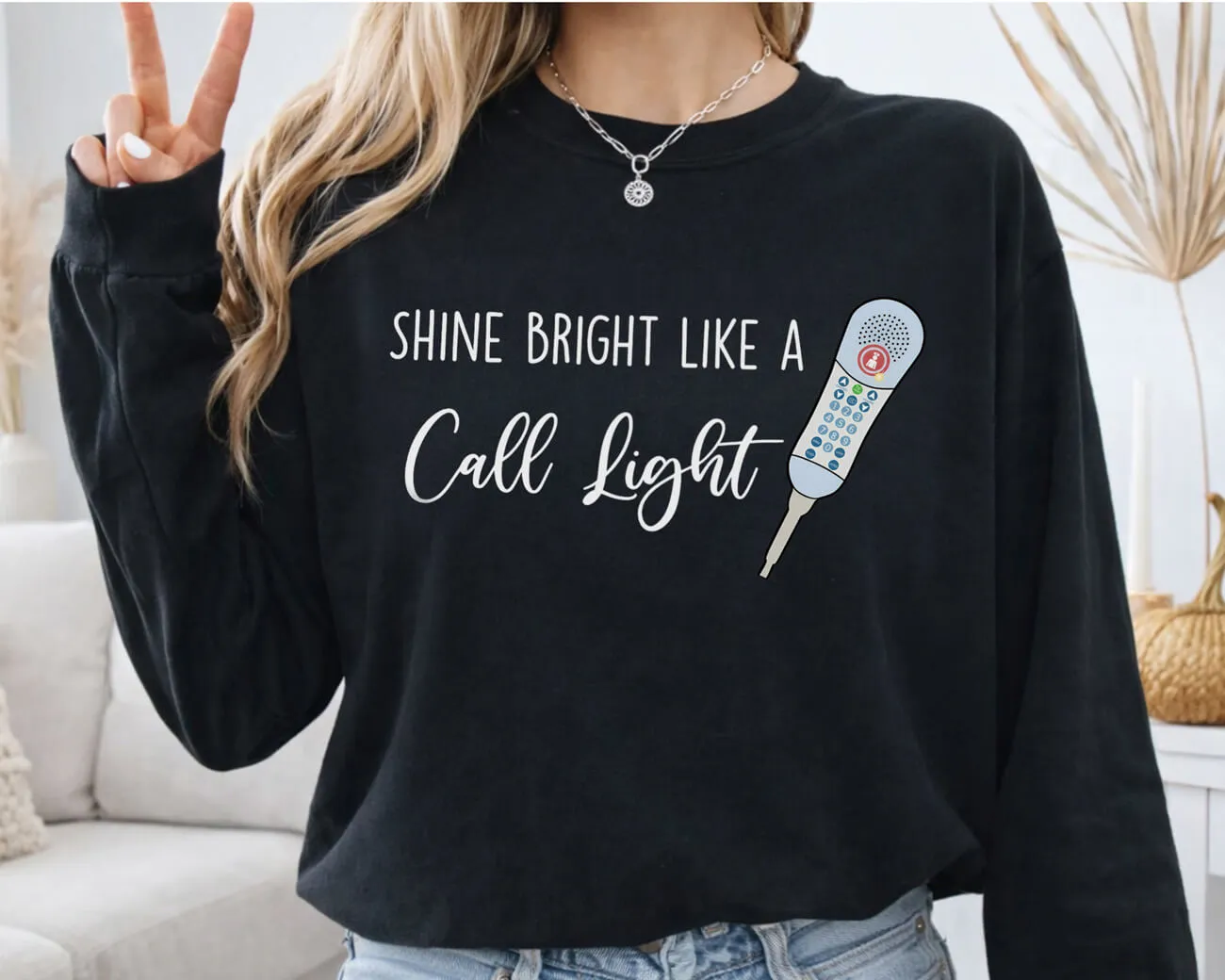 Shine Bright Like A Call Light Lightweight Sweatshirt