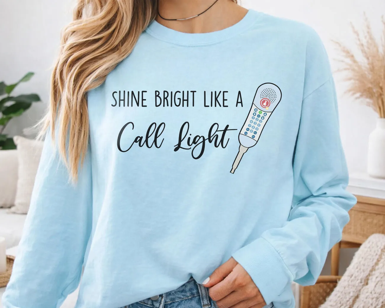 Shine Bright Like A Call Light Lightweight Sweatshirt - Image 4