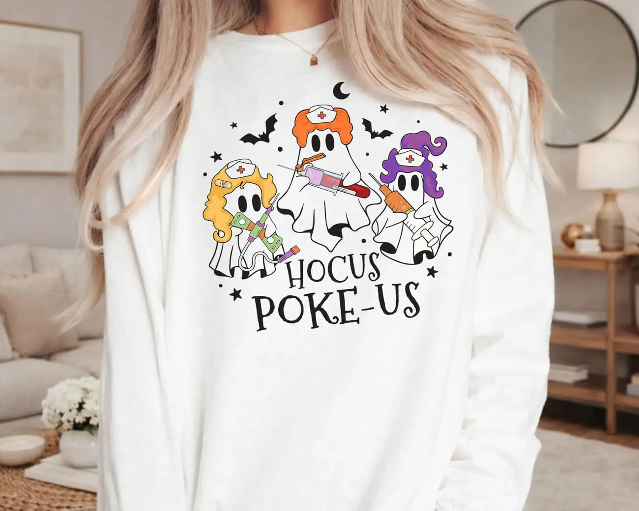 Hocus Poke-Us Ghosts Lightweight Sweatshirt - Image 3
