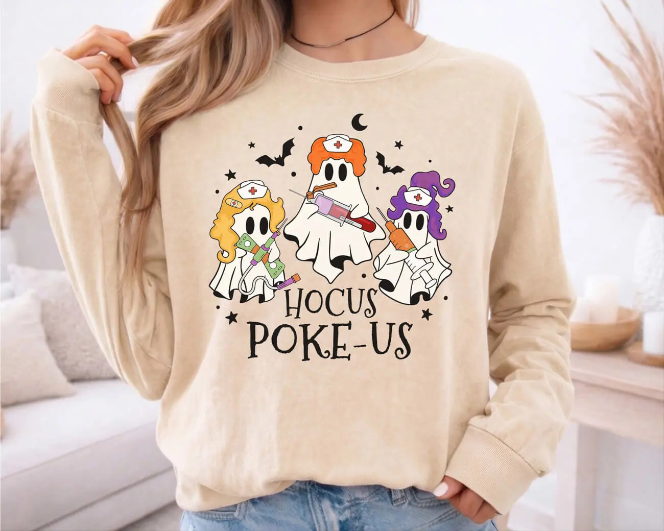 Hocus Poke-Us Ghosts Lightweight Sweatshirt