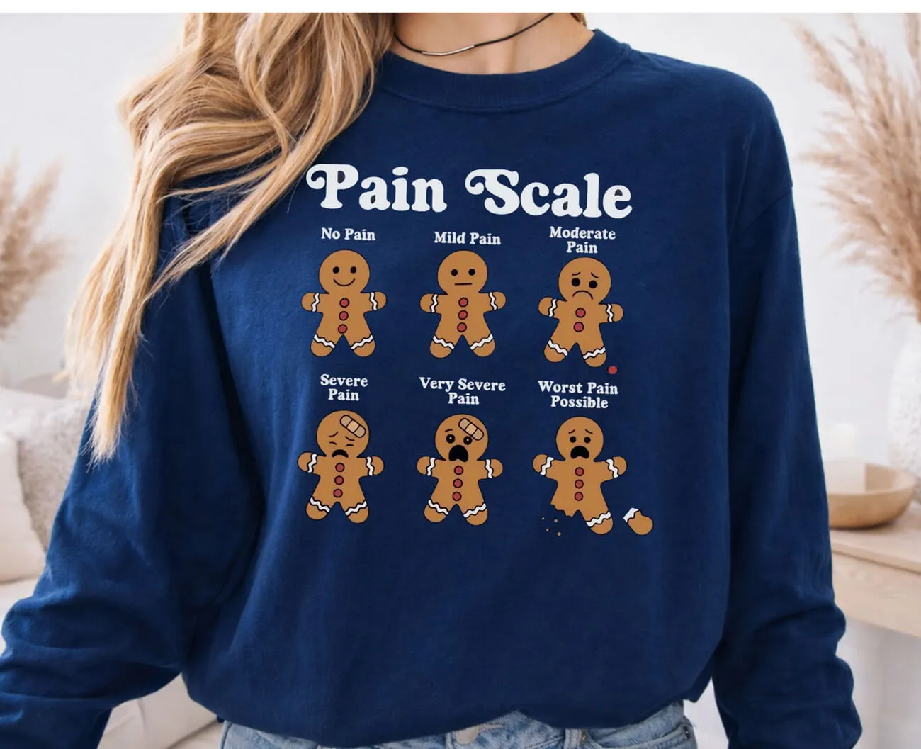 Pain Scale Gingerbread Lightweight Sweatshirt - Image 3