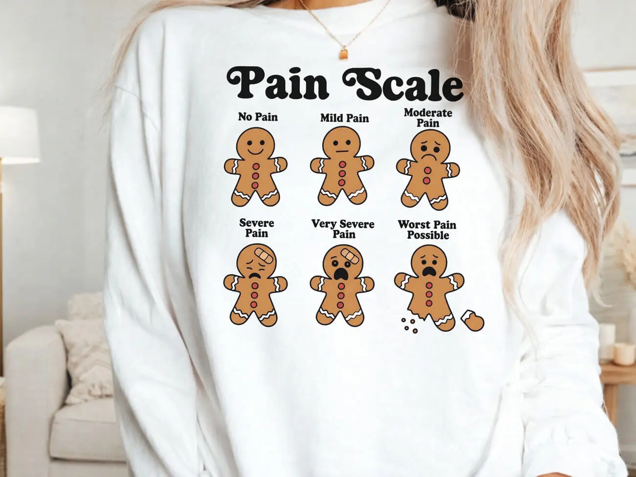 Pain Scale Gingerbread Lightweight Sweatshirt - Image 4