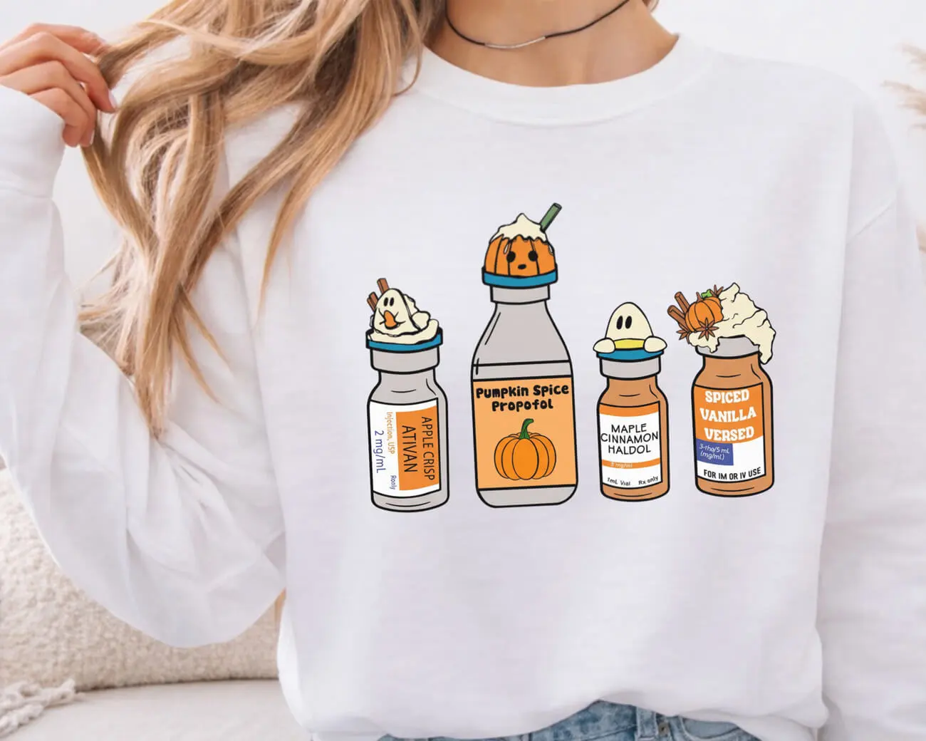 Pumpkin Spice Propofol Lightweight Sweatshirt - Image 4