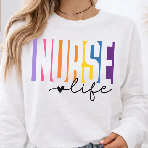 Colorful Nurse Life Lightweight Sweatshirt
