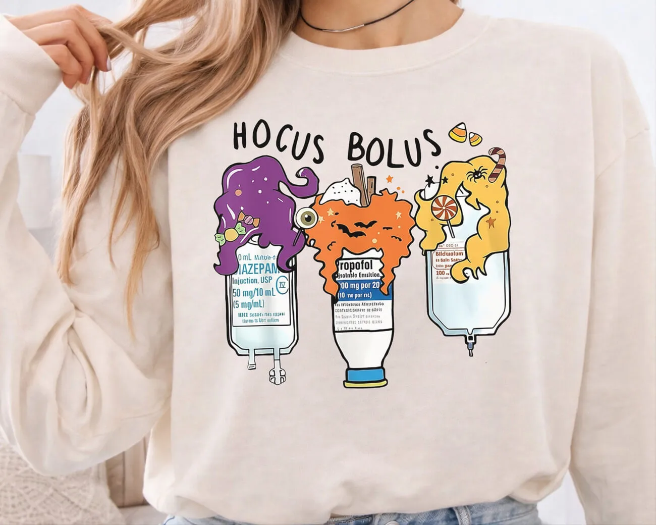 Hocus Bolus Halloween Lightweight Sweatshirt