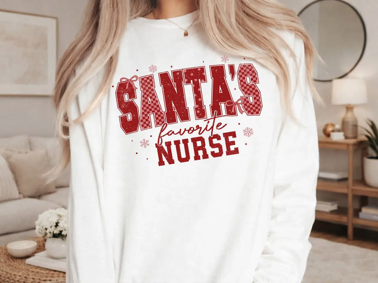 Santa's Favorite Nurse Lightweight Sweatshirt