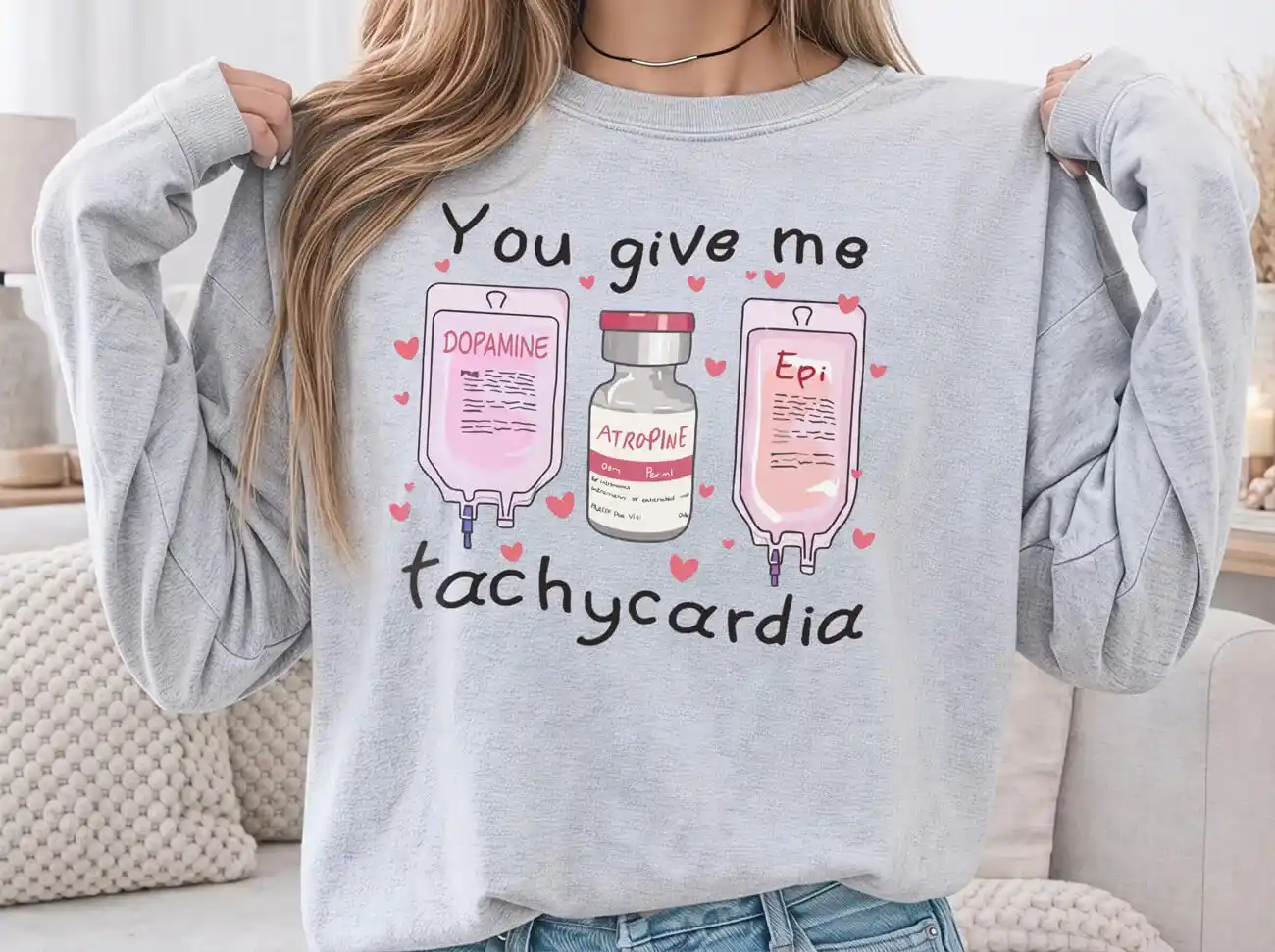You Give Me Tachycardia Lightweight Sweatshirt - Image 4