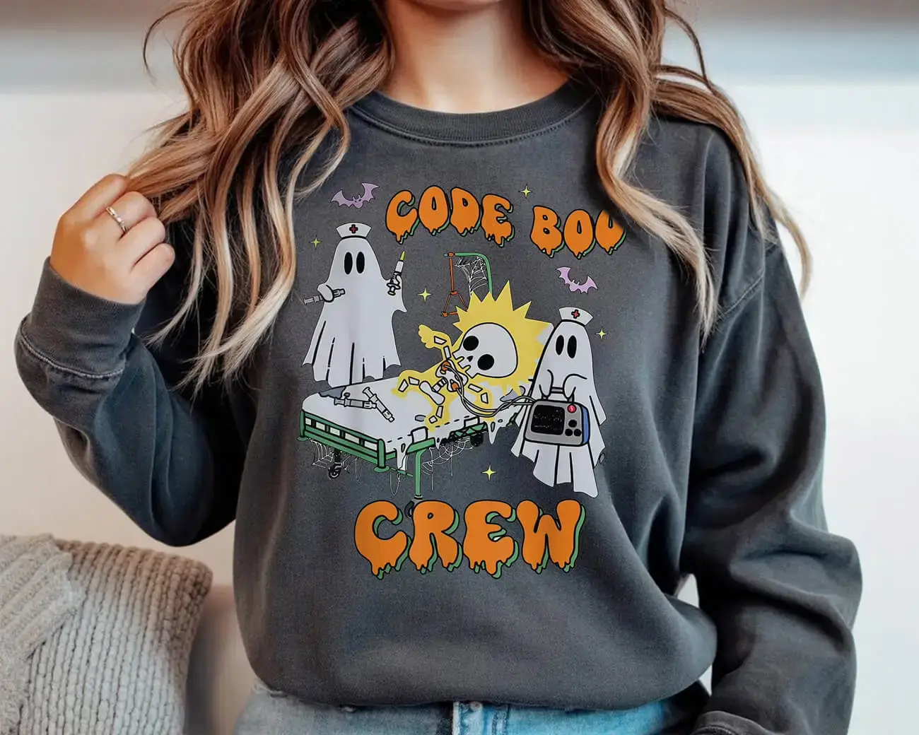 Code Boo Crew Ghost Sweatshirt - Image 2
