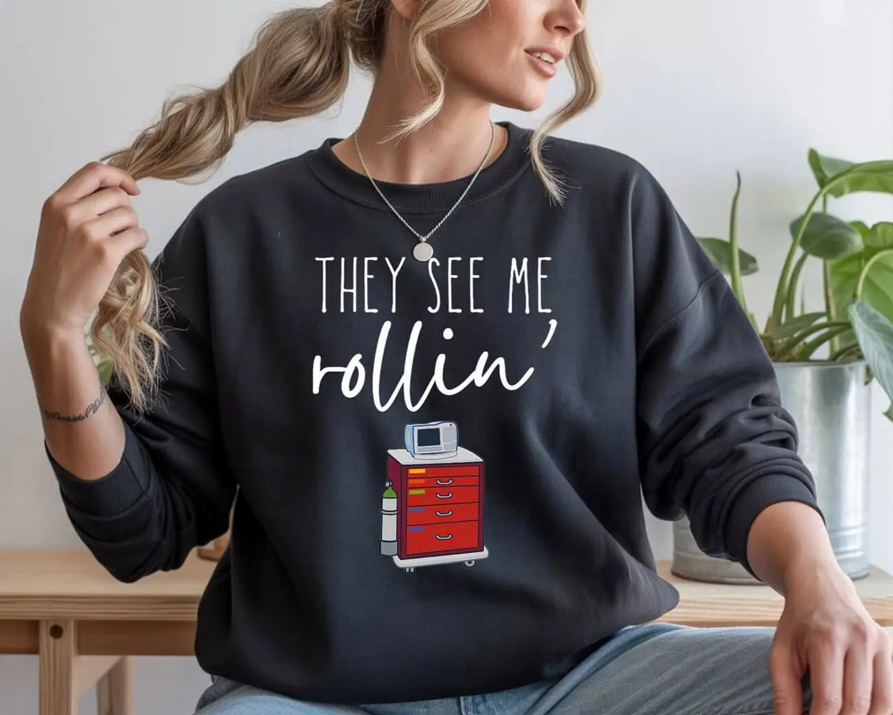 Crash Cart They See Me Rollin' Sweatshirt - Image 2