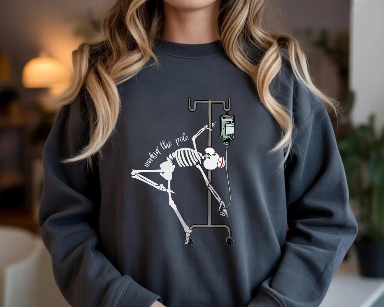Skeleton Workin’ The Pole Sweatshirt - Image 2