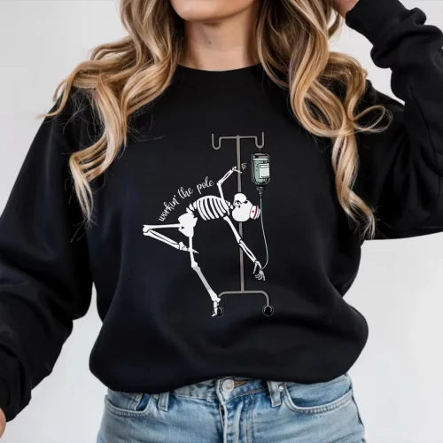SKELETON WORKIN’ THE POLE SWEATSHIRT