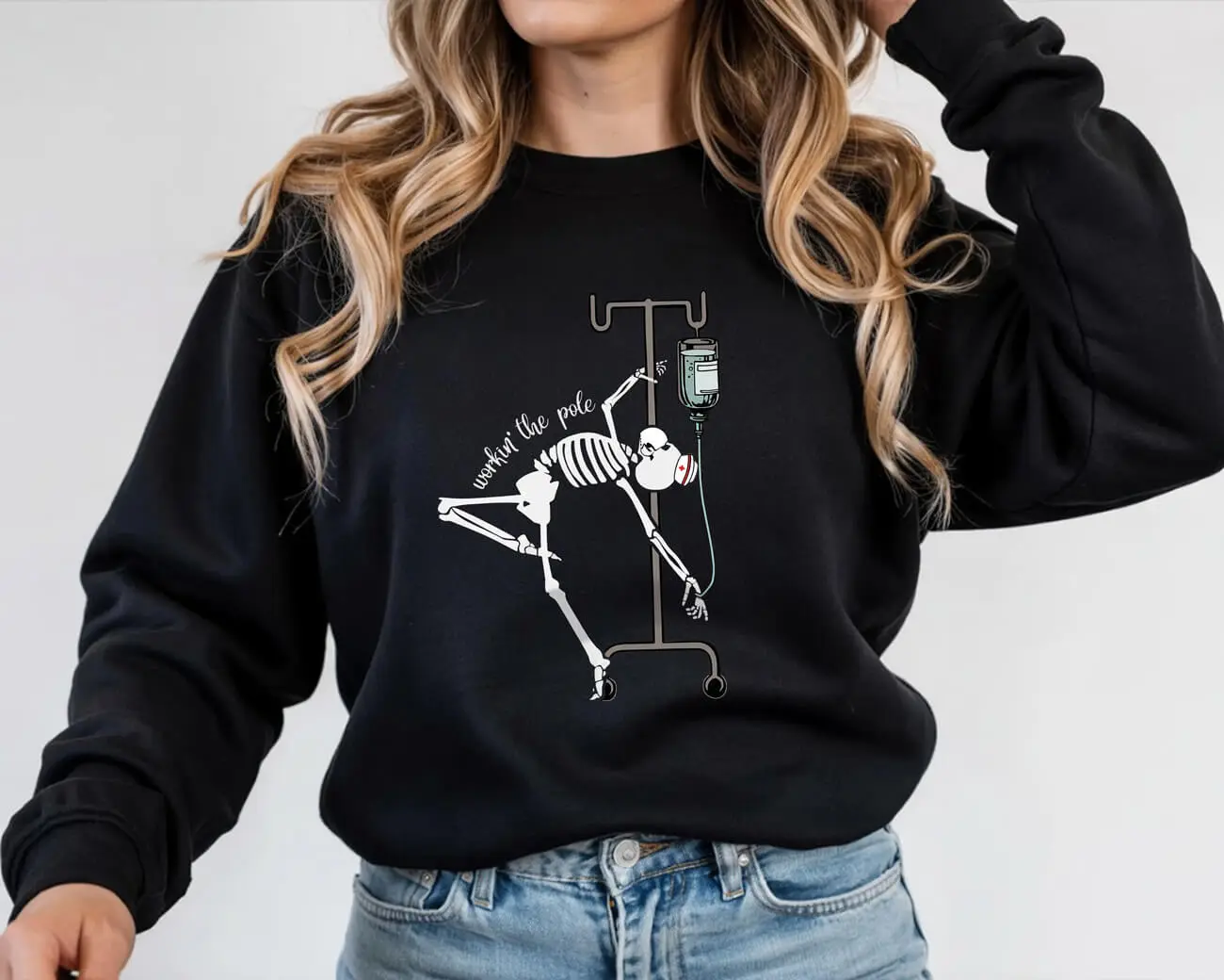 Skeleton Workin’ The Pole Sweatshirt