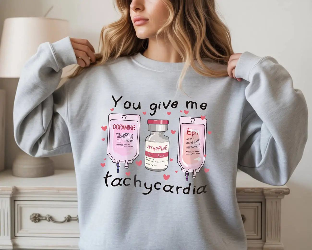 You Give Me Tachycardia Valentines Sweatshirt - Image 3