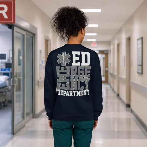 ED Emergency Department Back Print Sweatshirt